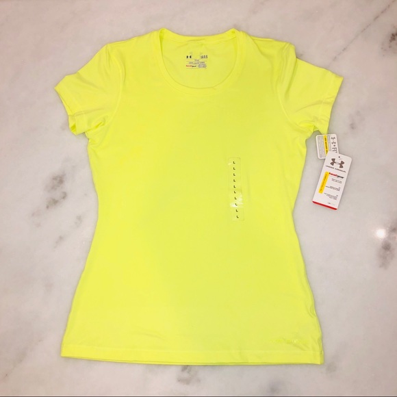 Under Armour Tops - Under Armour Fitted T Neon Yellow Size L
